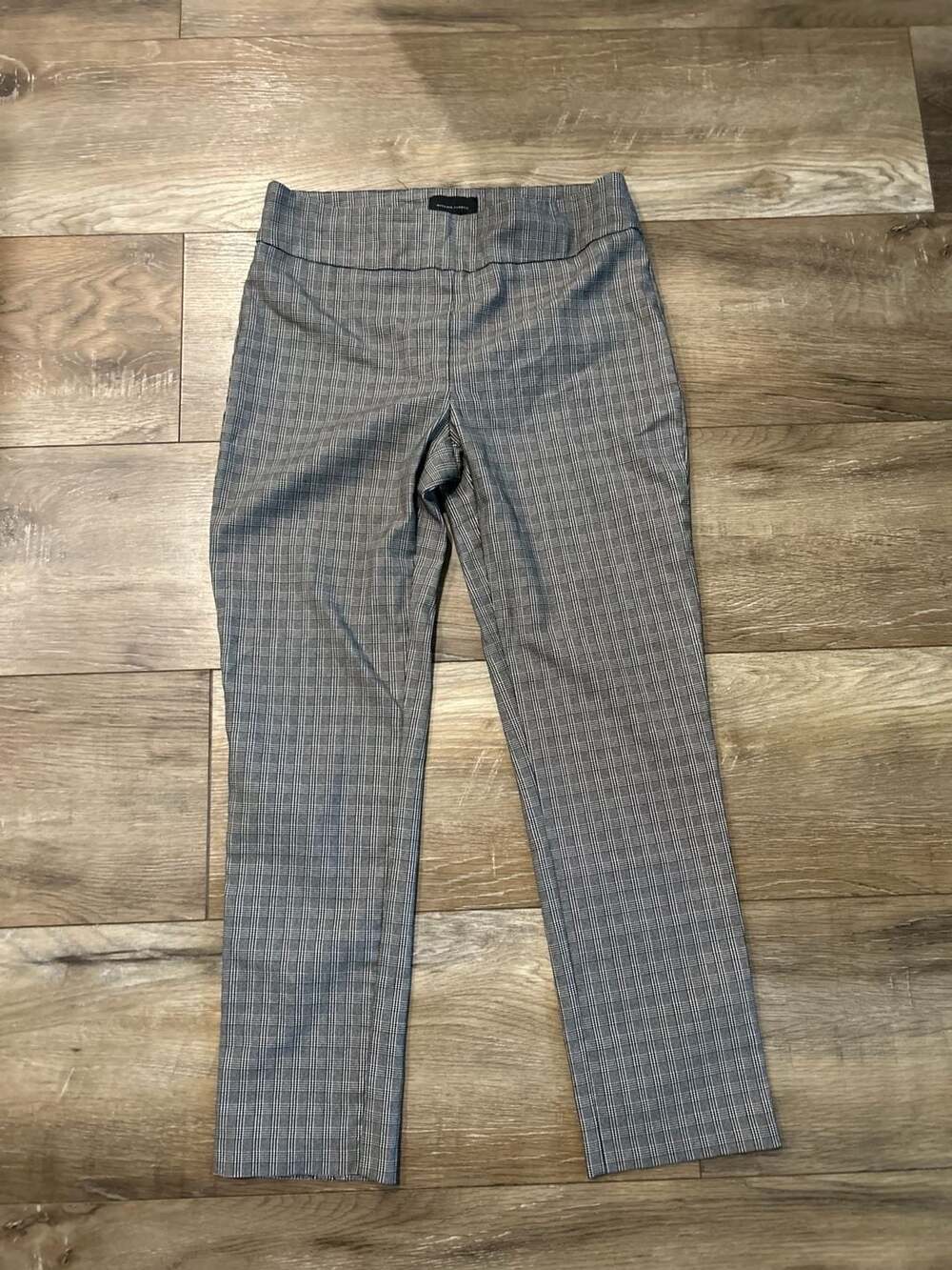 Massimo Fabbro Plaid Pants Size US 8 Grey Black Pull On Stretch